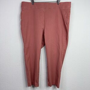 Spanx Pants Womens 2X Tall Pink On the Go Ankle Crop Shapewear Neutral‎ Career